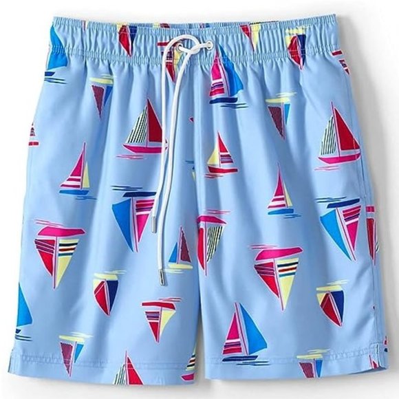 NWT Lands' End Mens 6 Inch Volley Swim Trunk Shorts Size Small $40 3C262 - Picture 1 of 4